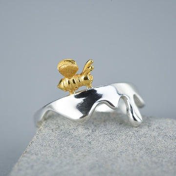 Bee and Dripping Honey Ring