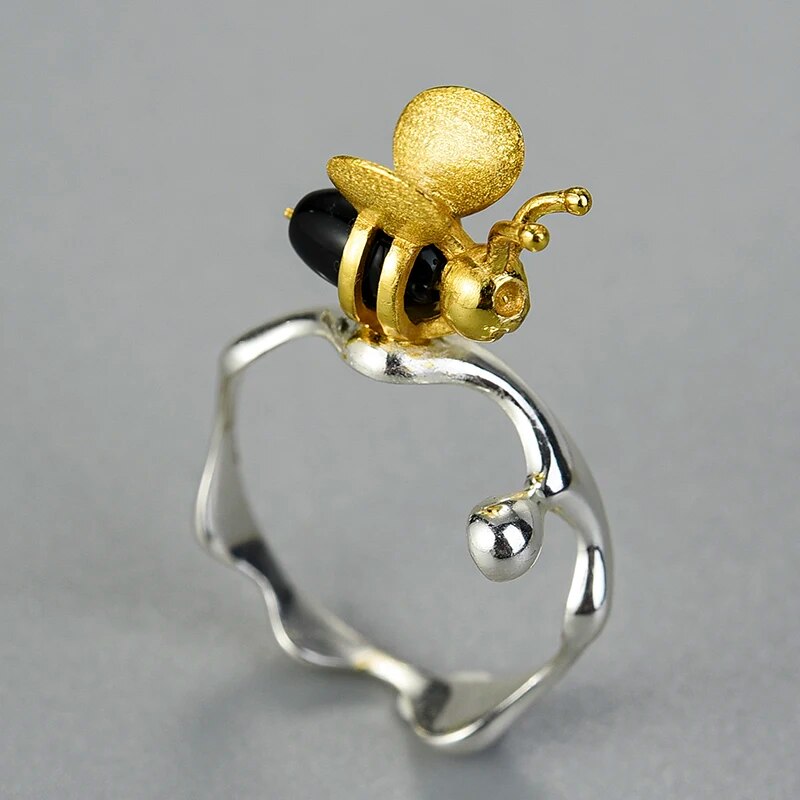 Bee and Dripping Honey Rings