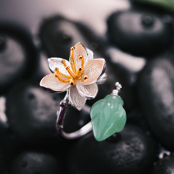 Aventurine Gemstones Flower Ring