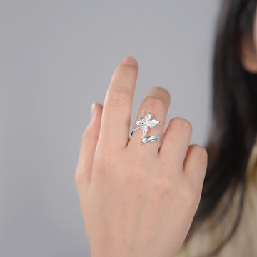 Iris Flower Leaves Ring