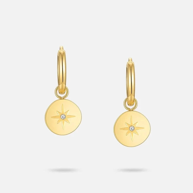 Circle Light Star Drop Earrings