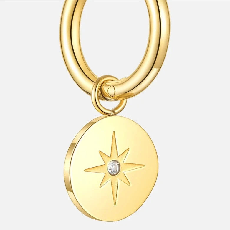 Circle Light Star Drop Earrings