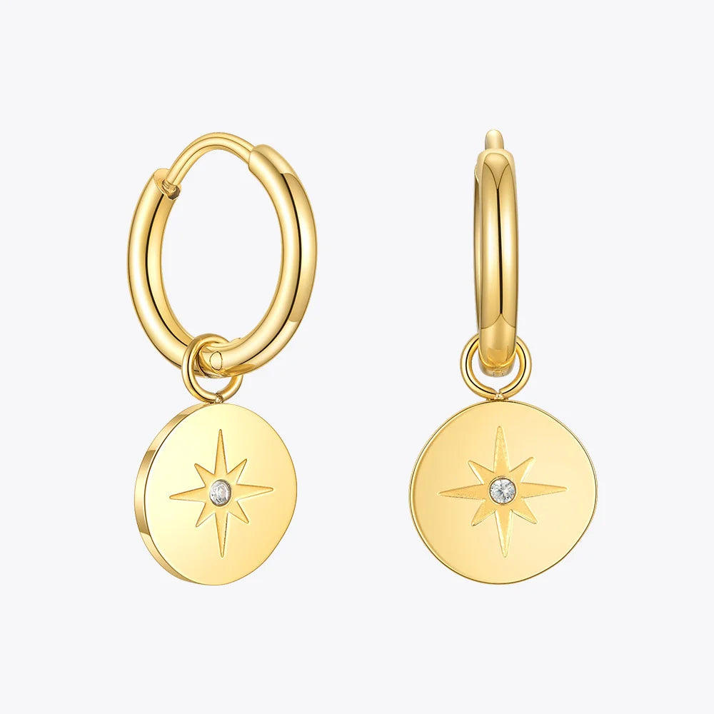 Circle Light Star Drop Earrings