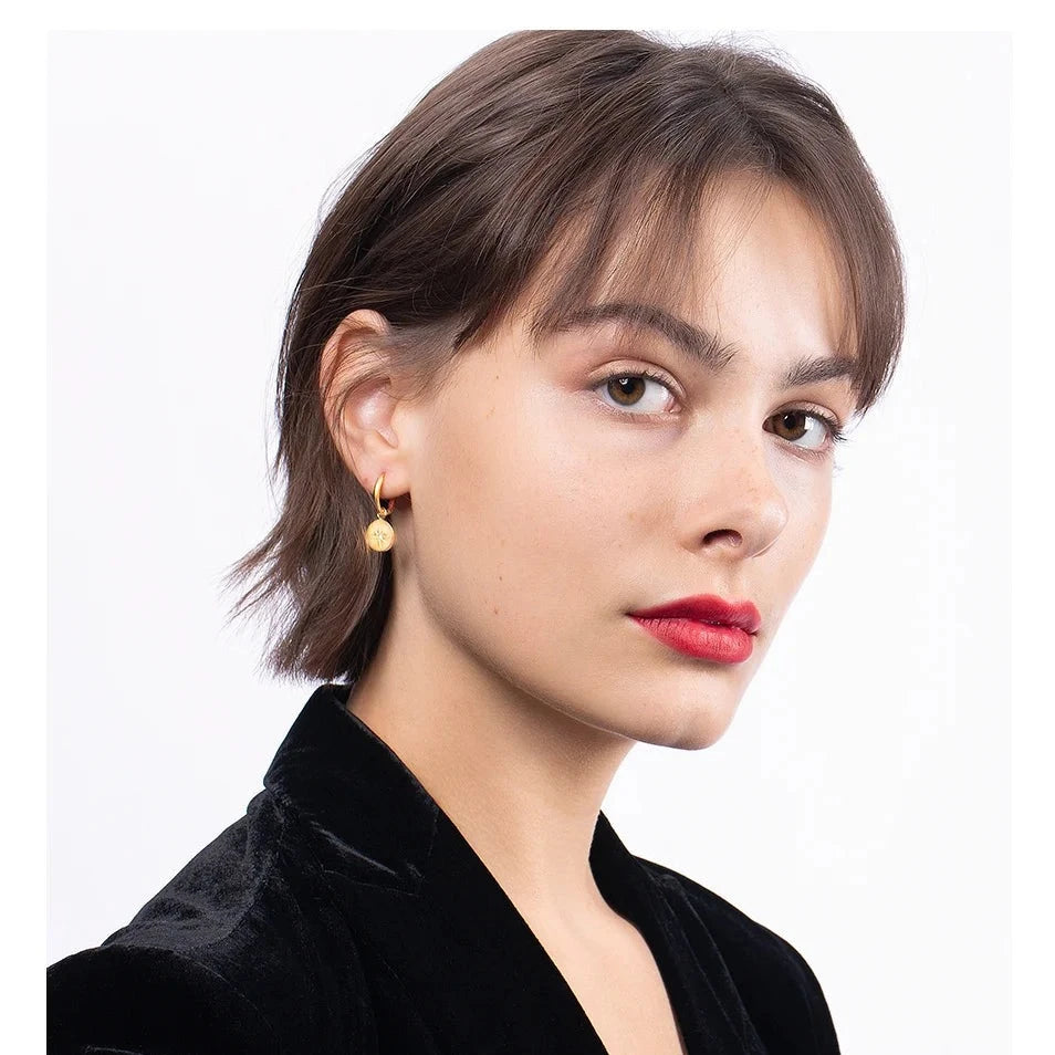 Circle Light Star Drop Earrings