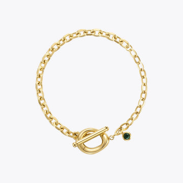 Green Stone Chain Bracelet