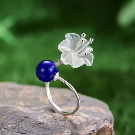 Crystal Lapis Stone Handmade Ring