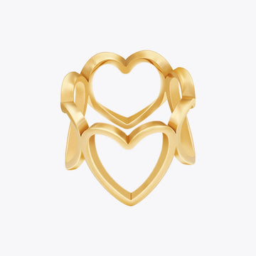 Mujer Cutout Heart Luck Ring