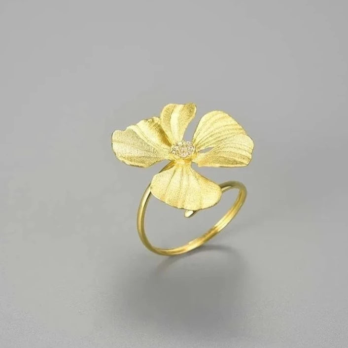 Large Peony Flower Ring