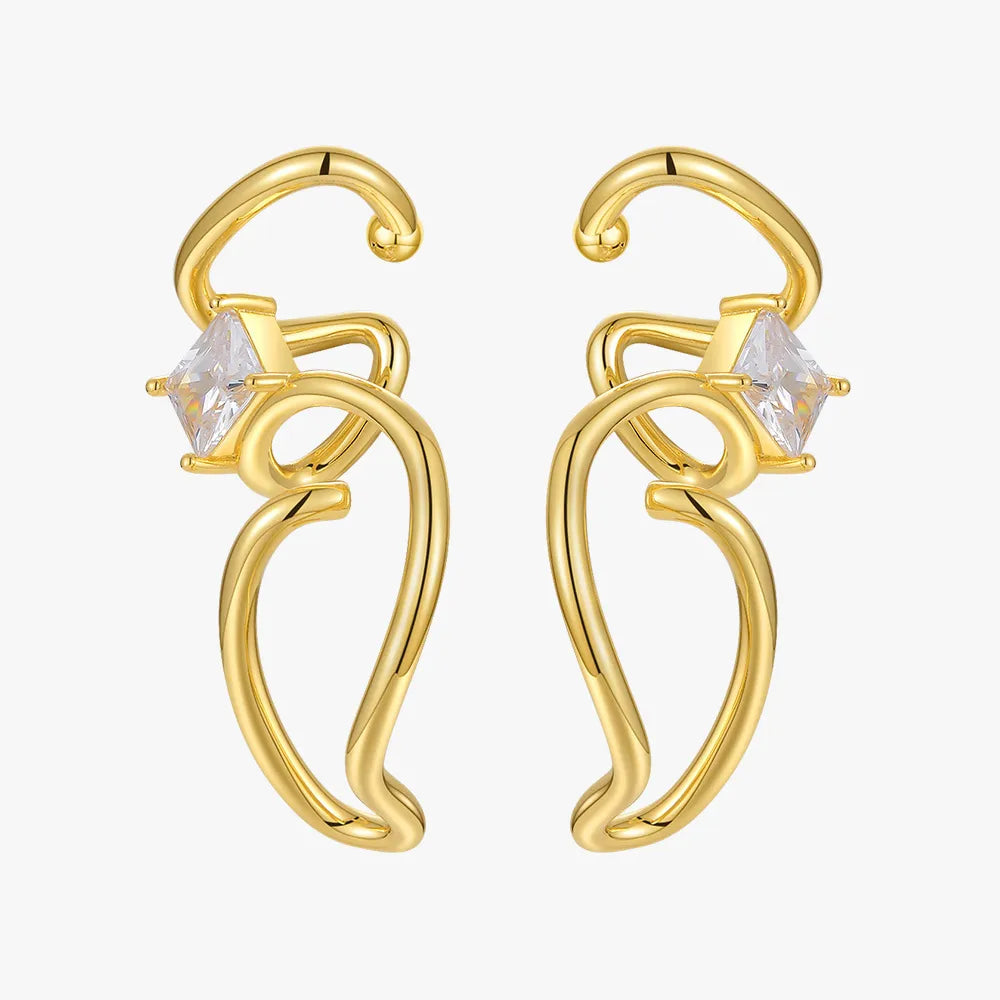 Zircon Gold Earring