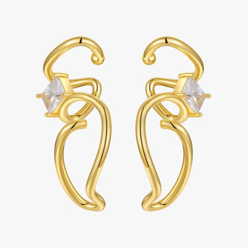 Zircon Gold Earring